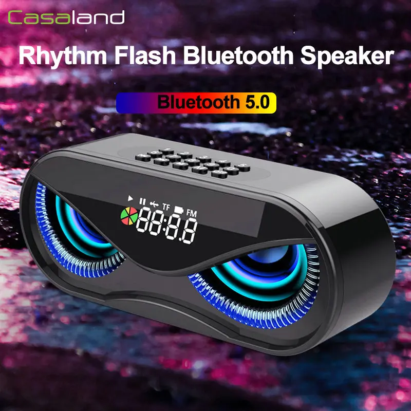 Портативный Bluetooth 5 0 динамик Будильник беспроводной 6D объемный звук стерео