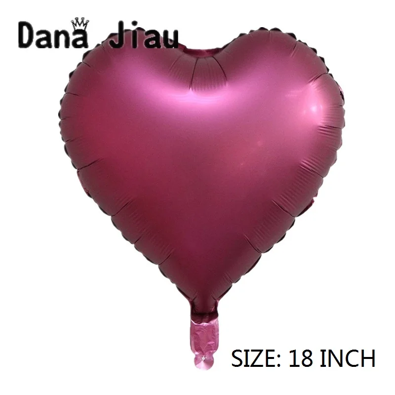 Danajiau новый металлический Цветной 18 дюймов heart из фольги гелиевые шары с днем