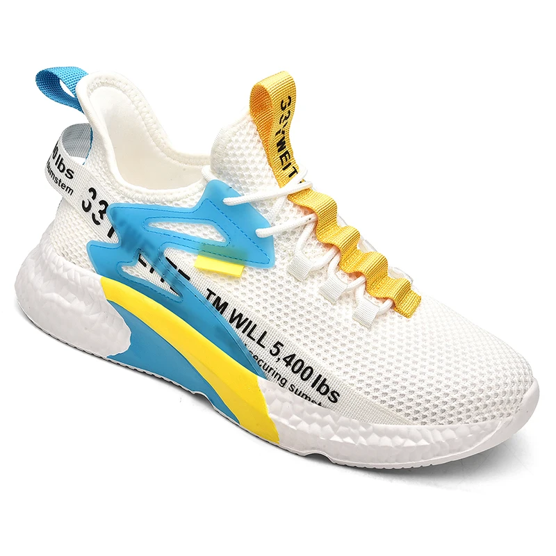 

High Quality Men Casual Shoes White Sneakers Breathable Lightweight Big Size Lace-Up Mesh Walking Sneakers Man Zapatillas Hombre