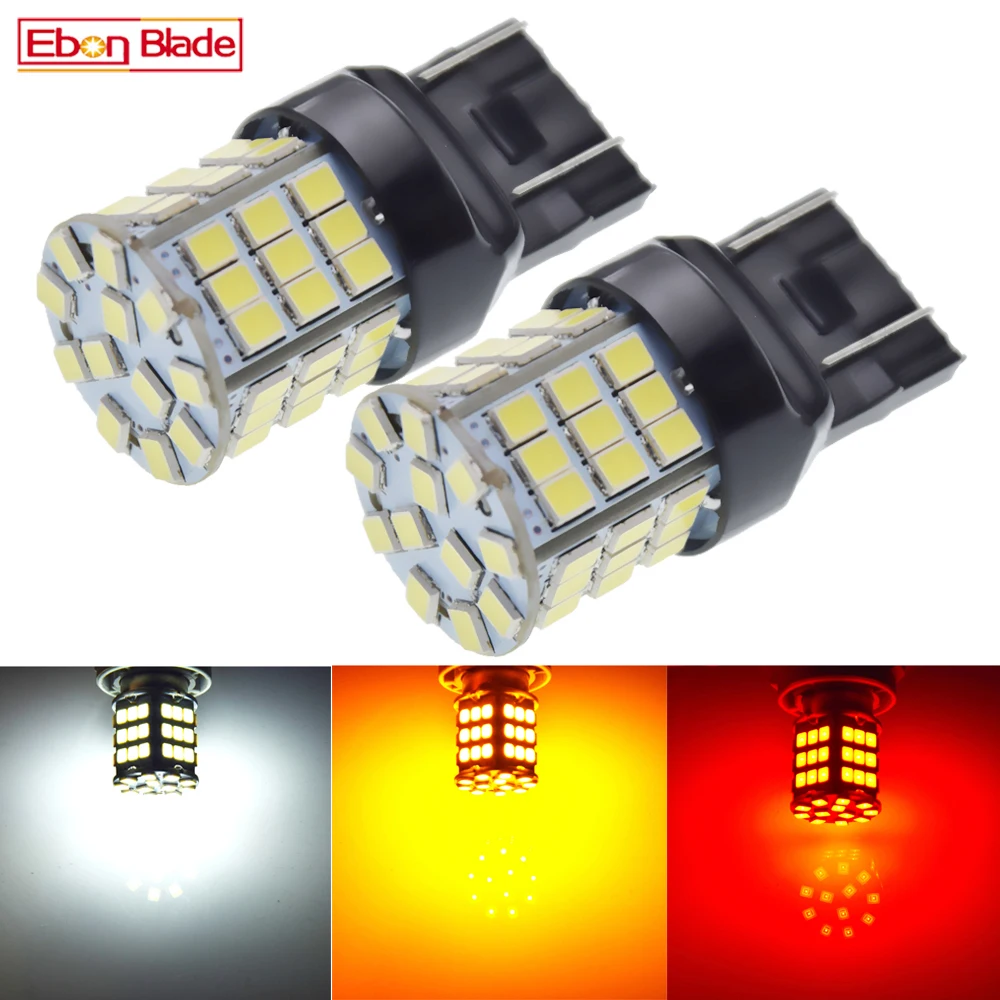 Пара T20 Led W21/5W 7443 7440 DRL обратный одиночный светильник 57SMD автомобильная лампа