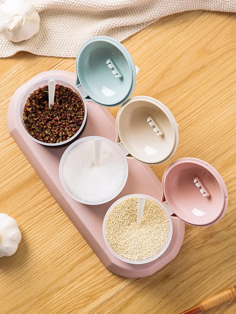 Мультяшный кролик приправа набор из трех кухонных приправ пластиковая соль