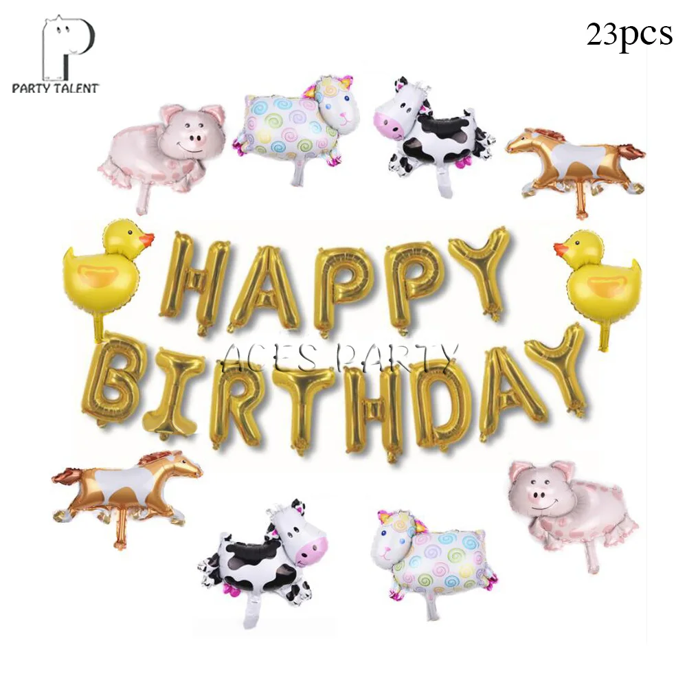 Boys Kids Farm Animal theme table cloth table cover, birthday party Tableware Balloon Candy Box Flag Plate Cup Party Supplies