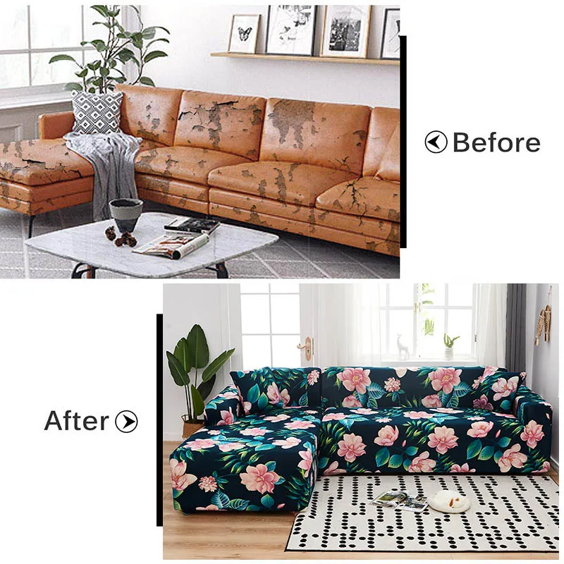 Nordic Style Slipcovers Sofa Cover for Living Room All-inclusive Elastic Stretch Sectional Corner Couch | Дом и сад
