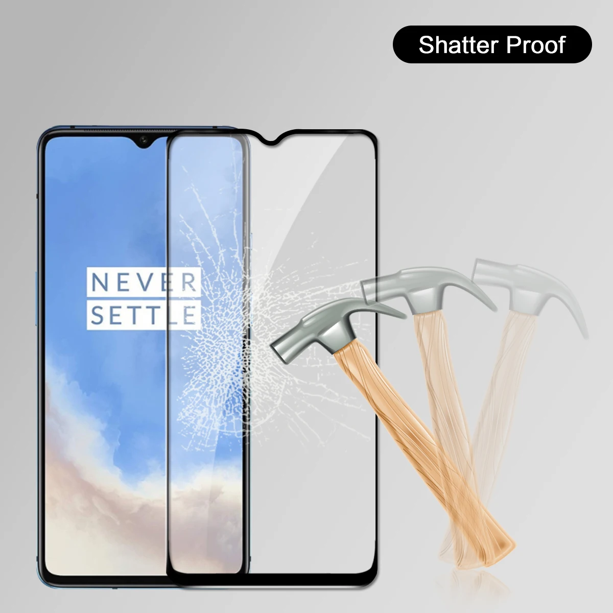 Закаленное стекло для OnePlus 7T с полным покрытием и защитой от царапин|Защитные