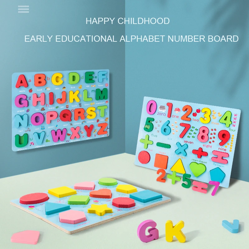 Новые деревянные головоломки Монтессори игрушки цифры геометрическая форма DIY