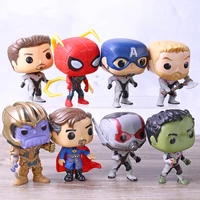 avengers endgame thanos captain america iron ant man hulk thor spiderman doctor strange big head figures toys 8pcsset