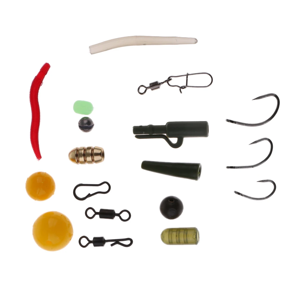 

189Pcs Fishing Terminal Tackle Kit Fishing Tackles Box Accessories - Worm Lures Hooks Swivels Snaps Stoppers Beads Assortment