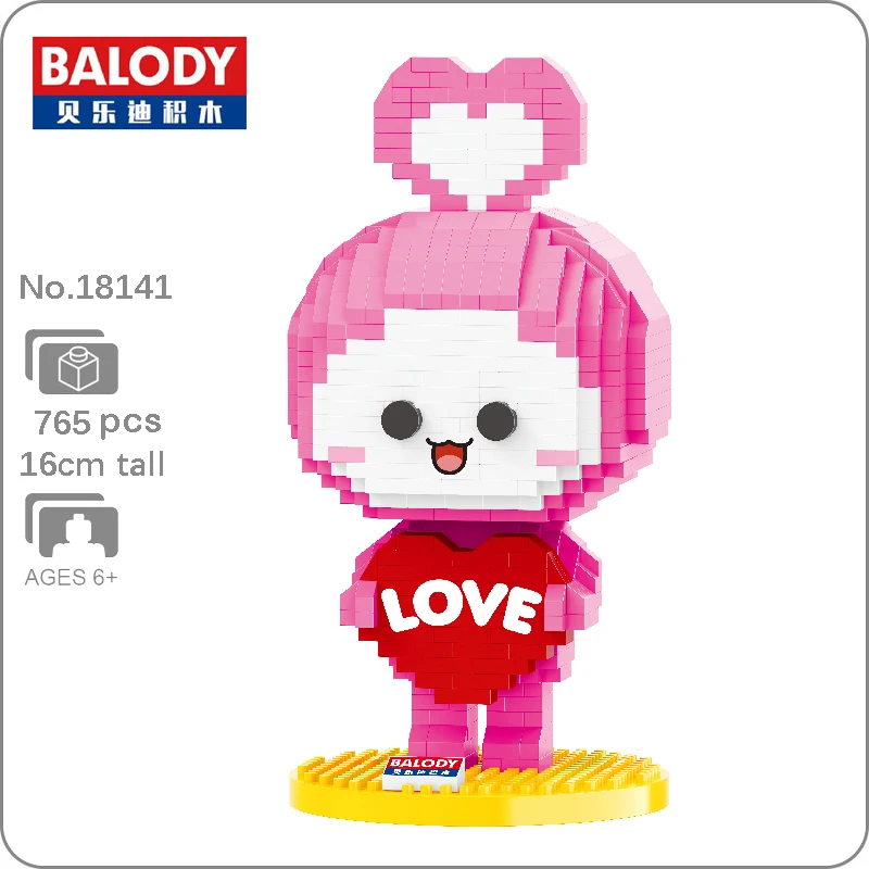 

Balody 18141 Animal Pet Benrat Heart Rabbit 3D Model Building Blocks Set DIY Mini Diamond Bricks Toy for Boys Children No Box