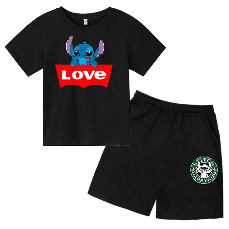 

Summer Children's Suit Stitch-Children's T-shirt Shorts Boys Shirts Girls T-shirts Children's Short Sleeve Suits
