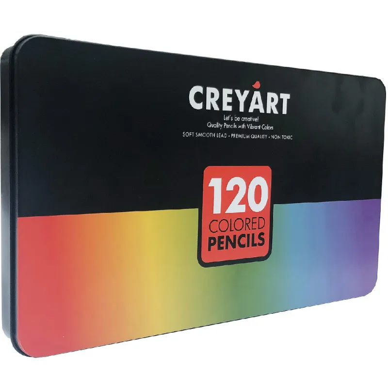 Caja de hierro para pintura profesional, juego de l&aacute;pices de colores de alta calidad, 120 colores-4