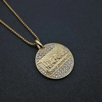 hip hop stainless steel last supper pendant necklace gold color iced out bling cz round chain for men fathers day gift jewelry