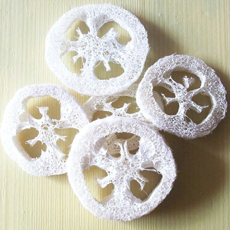 

4-6Cm Wide 50Pcs/Lot Natural Loofah Slice Diy Customize Soap Tools,Cleaner,Sponge Scrubber,Facial Soap Holder