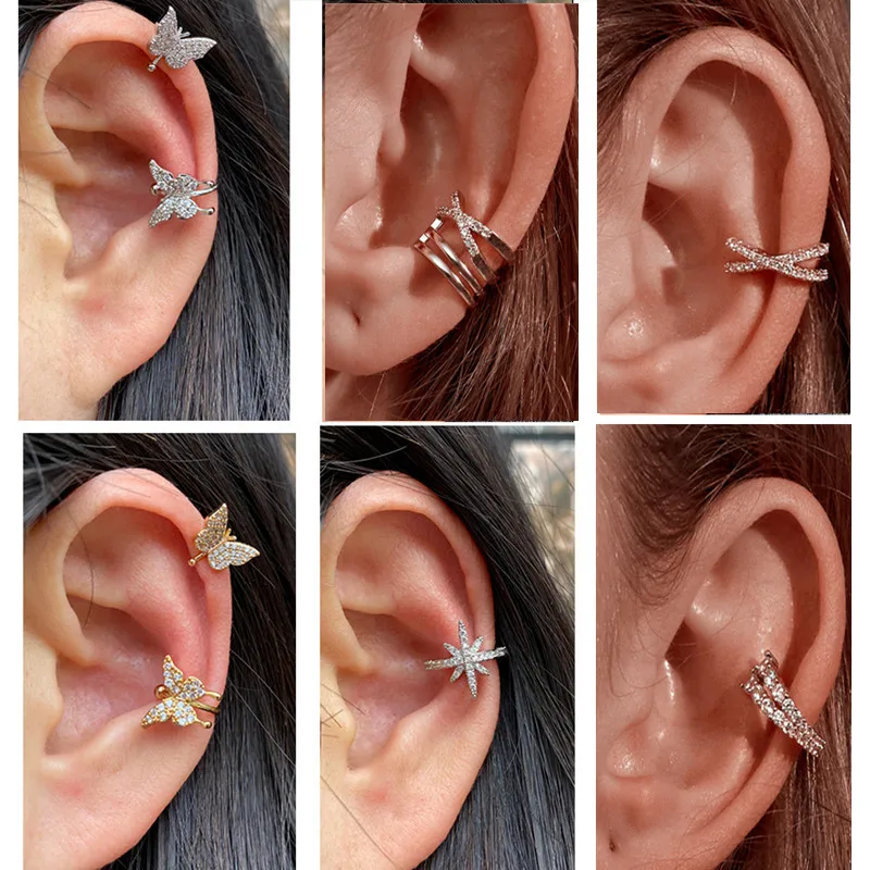 

1Pc Helix Cartilage Conch Fake Without Piercing Cuff Earring Earcuff Wrap Rock Earring Cuff No Piercing Women Clip Adjustable