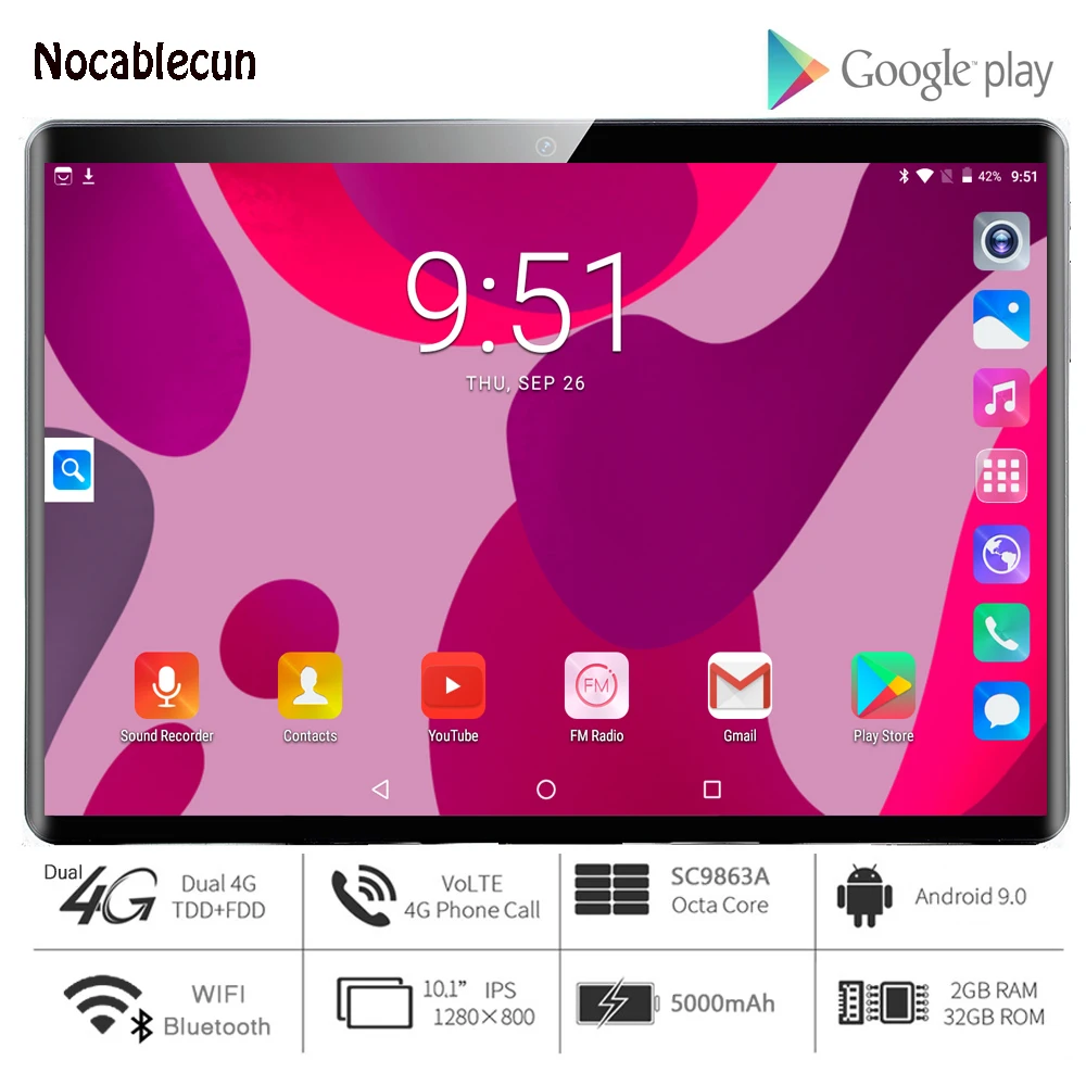 Новый планшетный ПК 10 1 дюймов Android 9 0 планшеты Восьмиядерный Google Play 3g 4g LTE