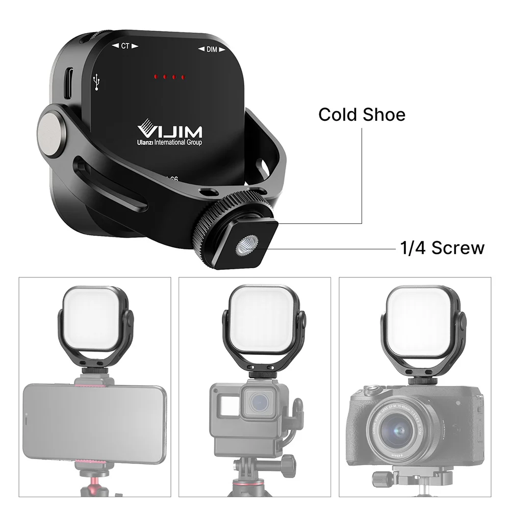 VIJIM VL66 мини видео светодиодный светильник CRI95 3200K-6500K Плавная диммируемая с