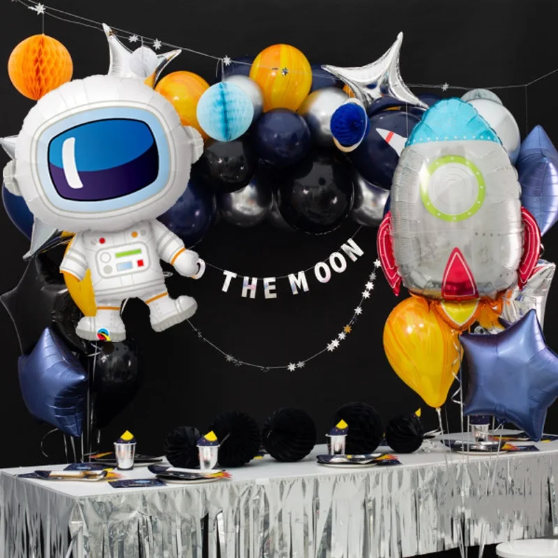 

Outer Space Party Astronaut Rocket Ship Foil Balloons Galaxy/Solar System Theme Party Boy Kids Birthday Party Decoration Favors