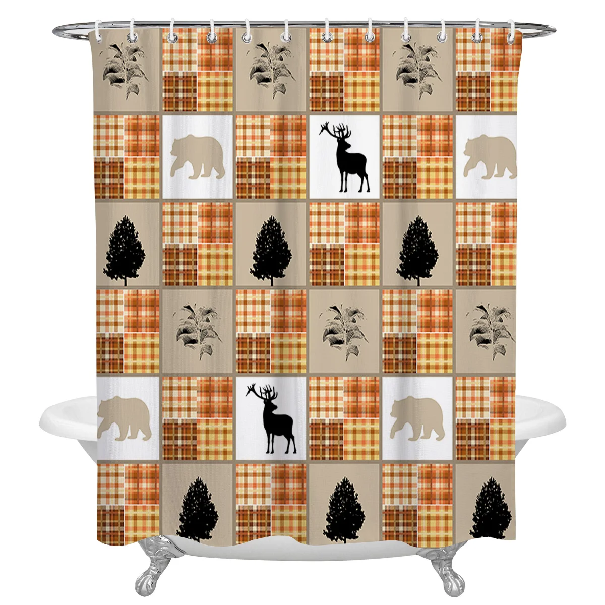 Занавеска для душа из полиэстера с принтом под зерна | Дом и сад