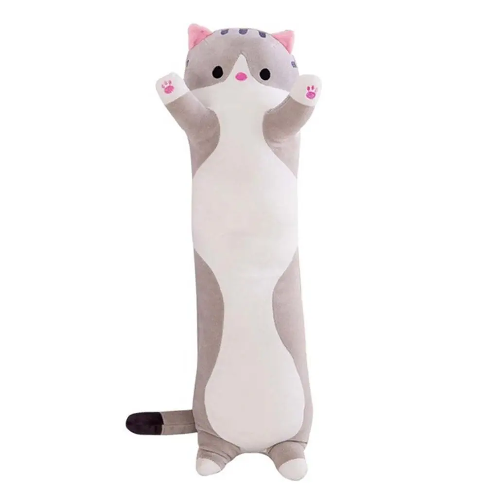 

50CM Cute Soft Long Cat Pillow Cotton Stuffed Plush Toys Pause Office Nap Pillow Bed Sleep Pillow Birthday Gift Home Decor