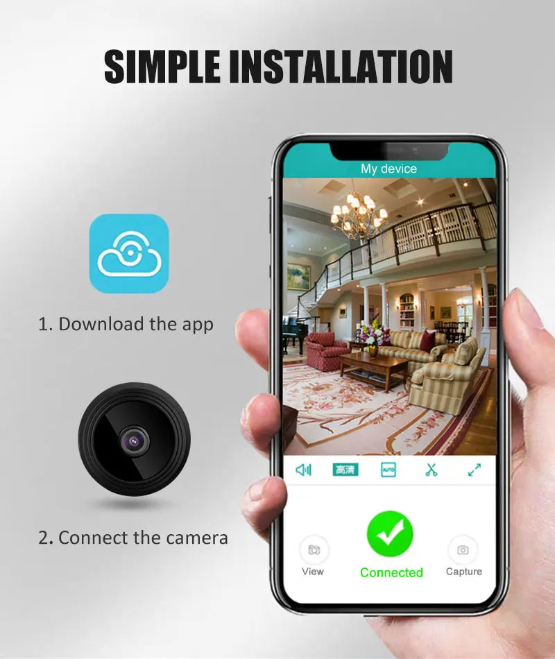 Миниатюрная Ip-камера с поддержкой Wi-Fi 720p ночная версия Micro A9 Hd мини-видеокамера