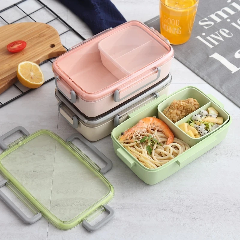 

New Microwave Lunch Box Independent Lattice For Kids Bento Box Portable Leak-Proof Bento Lunch Box Food Container