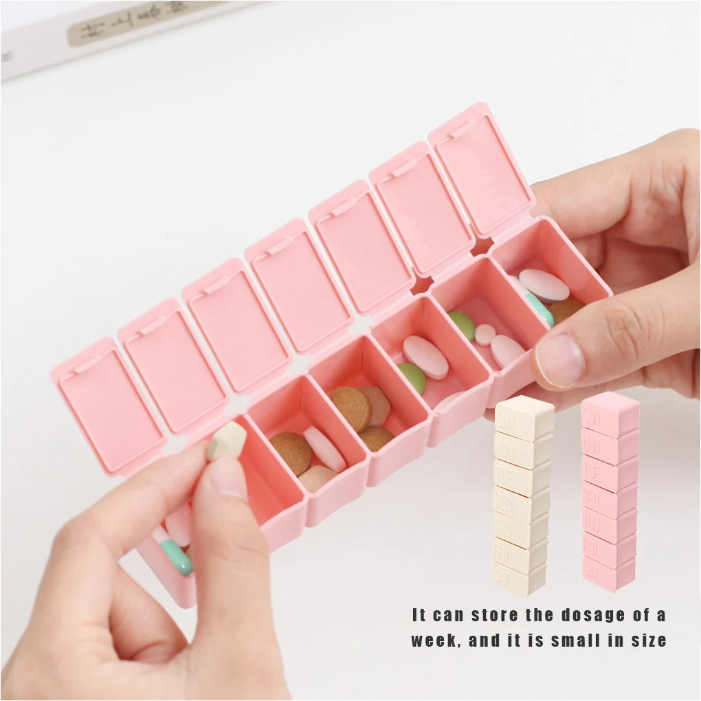 

Travel Pill Box Holder Weekly Medicine Storage Organizer Container Drug Tablet Dispenser Independent Lattice Plastic Pill Case