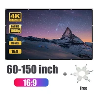 169hd projector screen anti crease movies screen 60 72 84 100 120 150 inches home outdoor office portable 3d projection screen