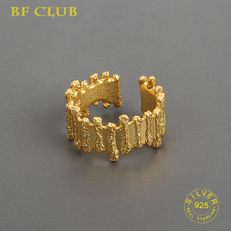 

2022 New 925 Sterling Silver Rings for Women Men Strip Matte Trendy Creative Design Irregular Adjustable Party Jewelry