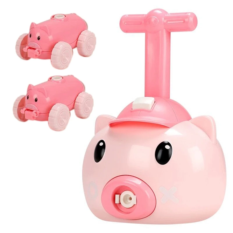 

Inflatable Balloon Pump Hand Push Mini Plastic Air Power Balloon Science Experiment Vehicle Power Ball Car Toy for Kids