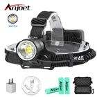 Anjoet XHP-70.2 светодиодные фары рыбалка Кемпинг фар высокого Мощность Фонарь налобный фонарь с приближением, USB горелки фонарик 18650