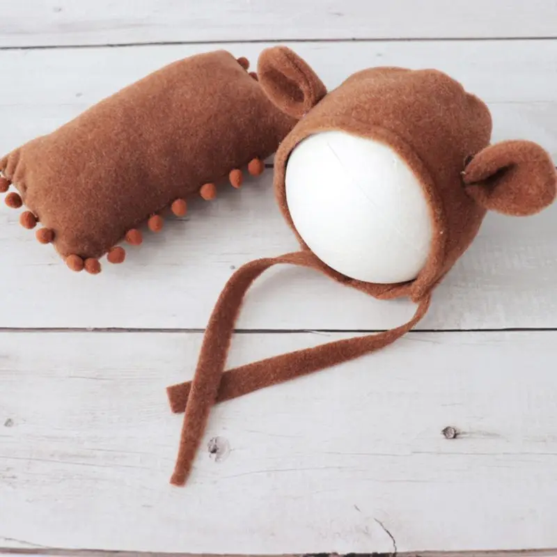 

2 Pcs/Set Baby Infants Photo Shooting Accessories Hair Felt Hat Pillow Newborn Photography Props