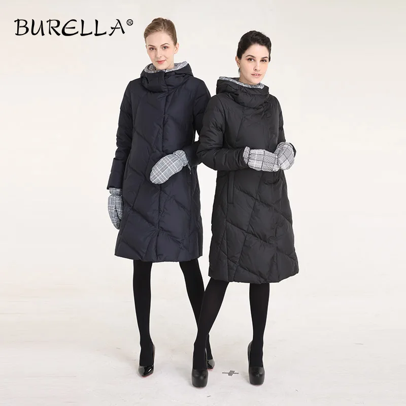 Женское хлопковое пальто BURELLA однотонное с высоким воротником Повседневная