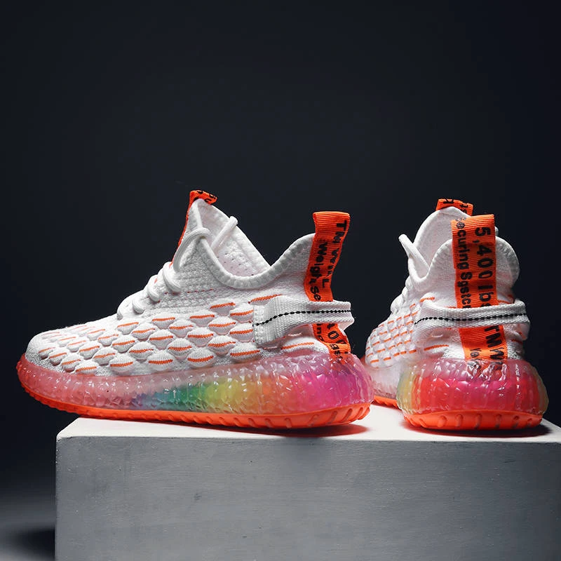 Кроссовки мужские с сетчатым плетением дышащие повседневный принт 4D для отдыха