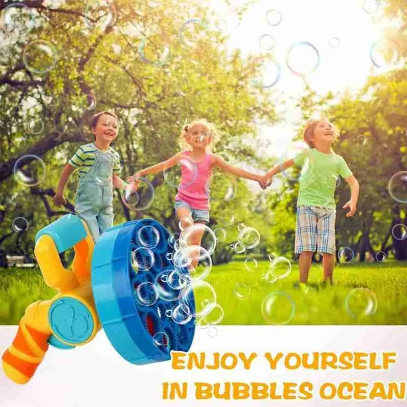 M&aacute;quina de burbujas 2 en 1 para ni&ntilde;os, Fiesta al aire libre, conversi&oacute;n de tama&ntilde;o de Ambiente, m&aacute;quina de burbujas autom&aacute;tica, juguete-2
