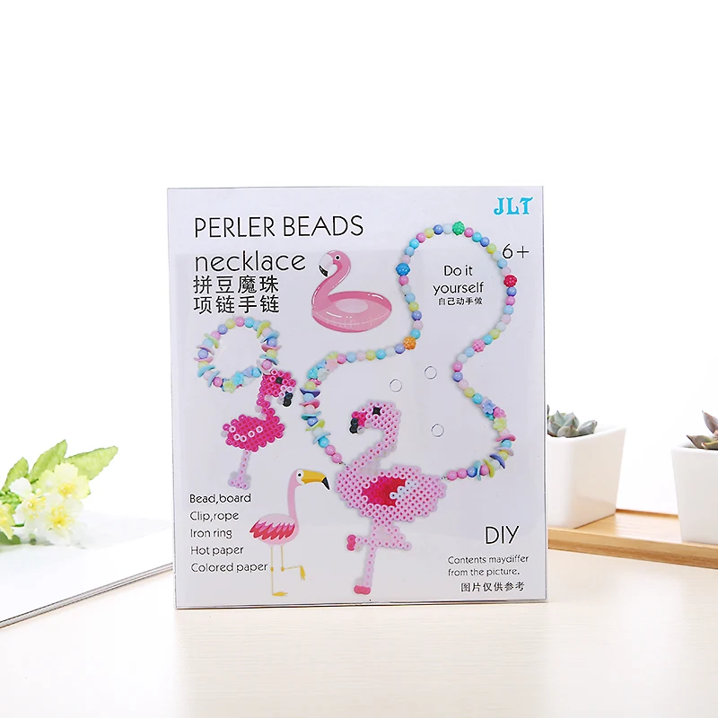 JINLETONG Хама бусины 5 мм набор Фламинго pegboard 3D Головоломка Развивающие игрушки