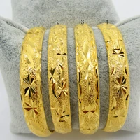 women bangle classic carved bracelet yellow gold filled fashion female dubai jewelry dia 6cm