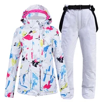 30 warm new womens snow suit wear snowboard clothing waterproof windproof winter ice costume skiing jackets and strap pants