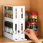 2 слоя мульти-Функция вращающийся двухтактный шкаф Еда ящик для хранения приправа полка Rangement кухни Кухня для хранения