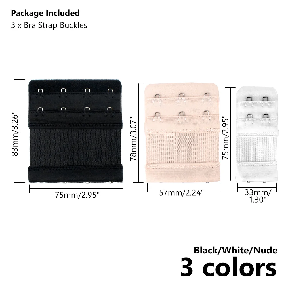 3 шт. женские Удлинители для бюстгальтера 2/3/4 крючков 2/3 рядов|Пряжки и крючки| |