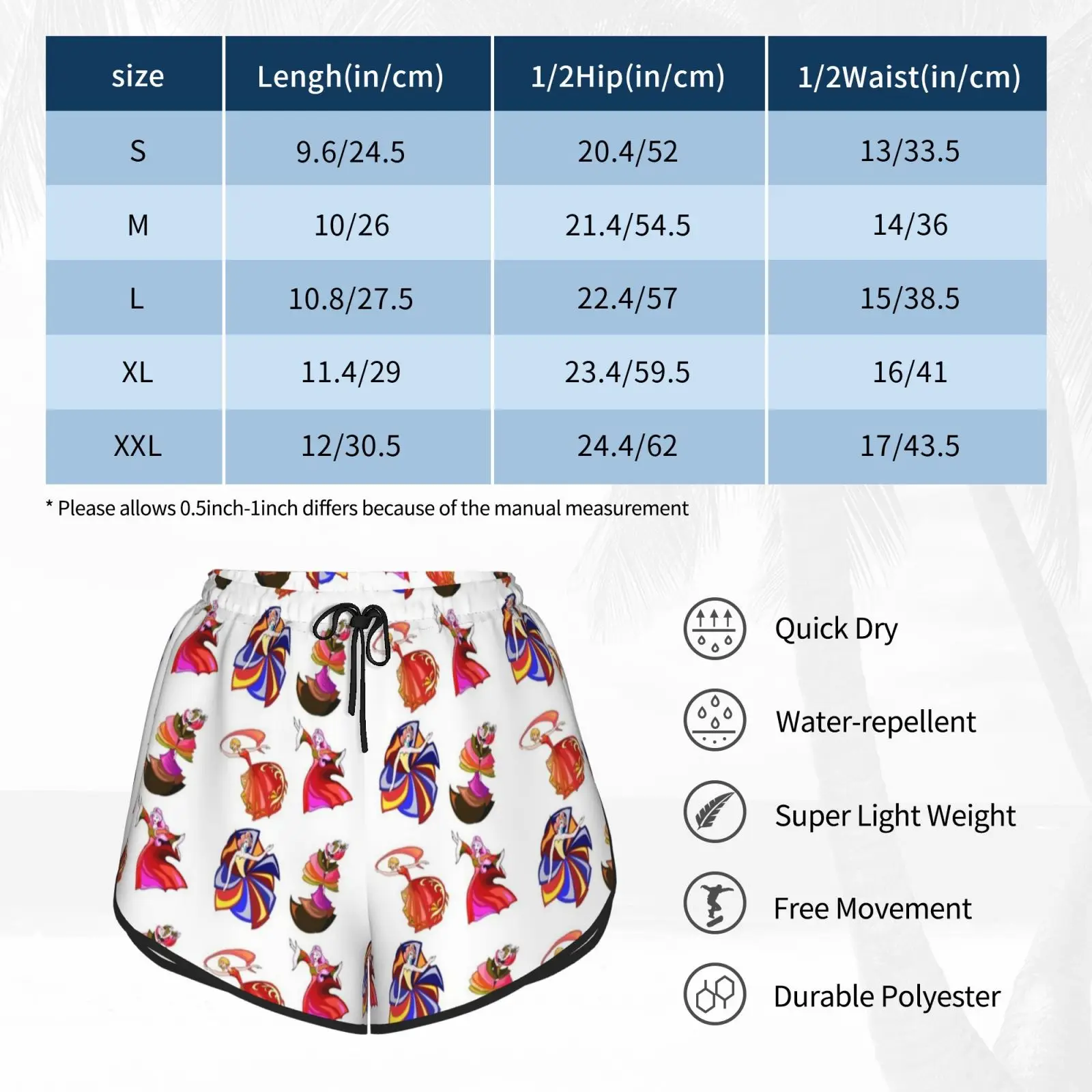 

Dancing Princess-3 Swim Shorts Quick Dry Women Beach Short Colorful Beautiful Cute Princess Girls Dance