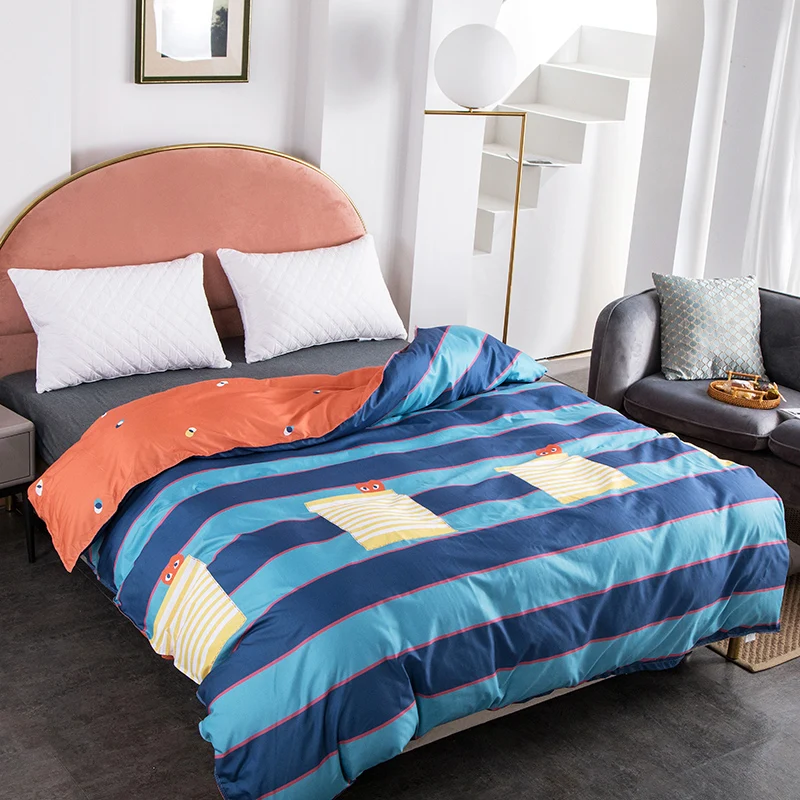 

Blue Stripes Duvet Cover 200x230/150x200,135x200 Child Quilt Cover,Queen King Size Blanket Cover，Bedding Set【Without pillowcase】