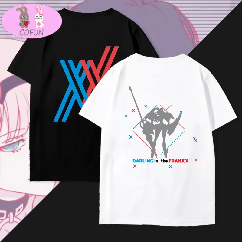 

COFUN Anime Darling in the FranXX Zero Two Printed Soft Wearing Fashion T-shirt Harajuku Unisex Tees