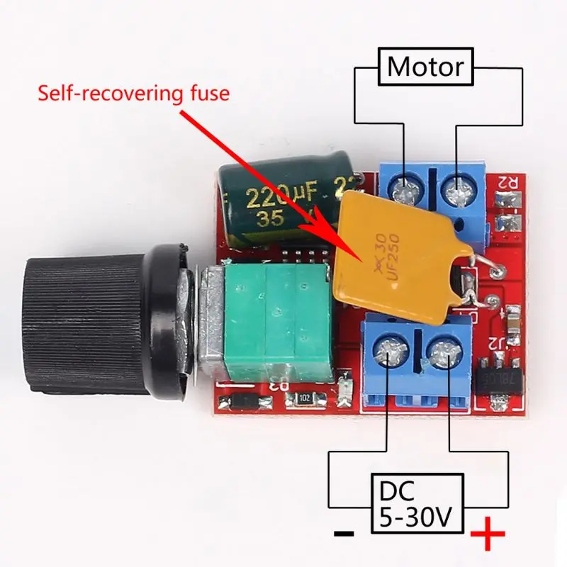 5A 90W Mini PWM контроллер скорости двигателя постоянного тока Module 3V-35V переключатель