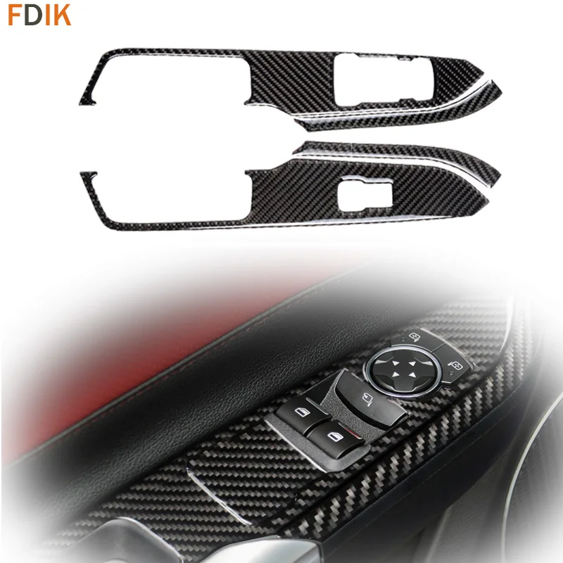 Настоящее углеродное волокно переключатель окна Кнопка рамка накладная панель