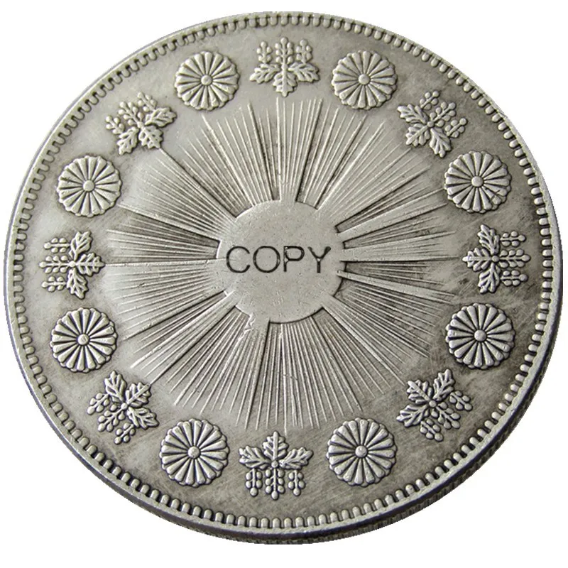 JP(82) японские монеты 1 Yen-Meiji 3 узор Посеребренная копия монет