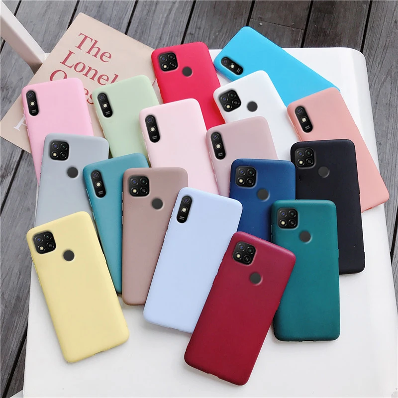 

Candy Color Silicone Phone Case For Xiaomi Redmi 9C Nfc 9A 9AT Matte Soft Tpu Back Cover Xiomi Redmi9c Redmi9a Fundas Coque