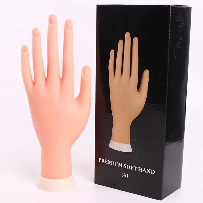 

Bendable Table Mount Soft Manicure Practice Model Nail Art Training Faux Hand Re-usable Practice Hand Mannequin Fingers Nail