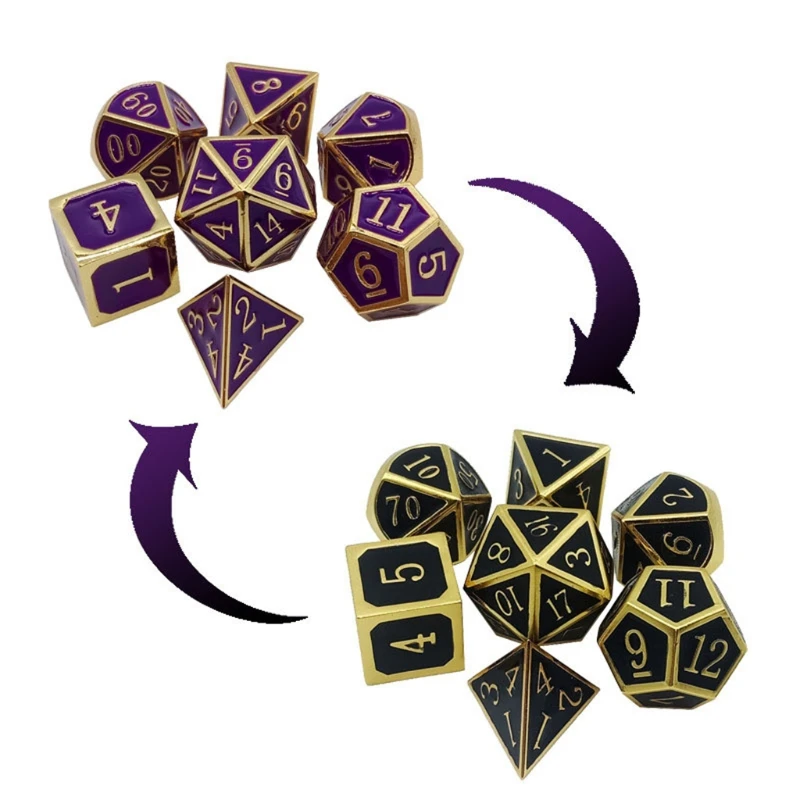 

New Temperature Change Dice Metal RPG Board Game Dice set D4 D6 D8 D10 D% D12 D20