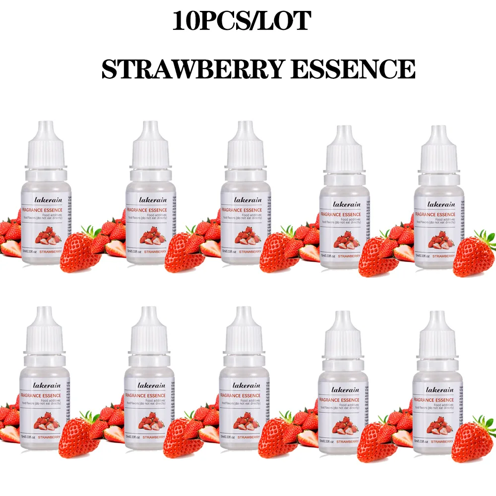 

10Pcs Flavors Natural Flavor Essence for Handmade Cosmetic Lip Gloss Base Lipgloss DIY Food Grade Fragrance Flavoring Essential