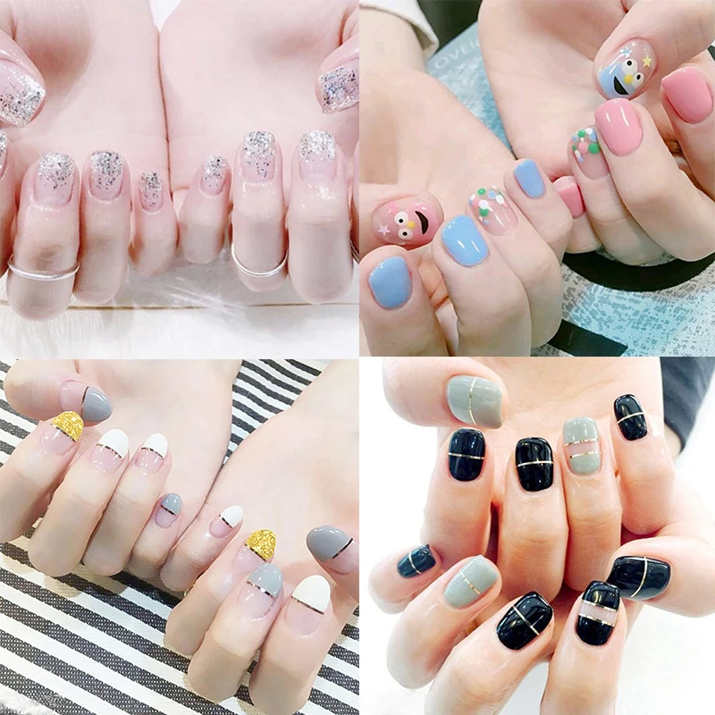 19 стилей блестящие серии пудры блестки Модные наклейки для ногтевого дизайна