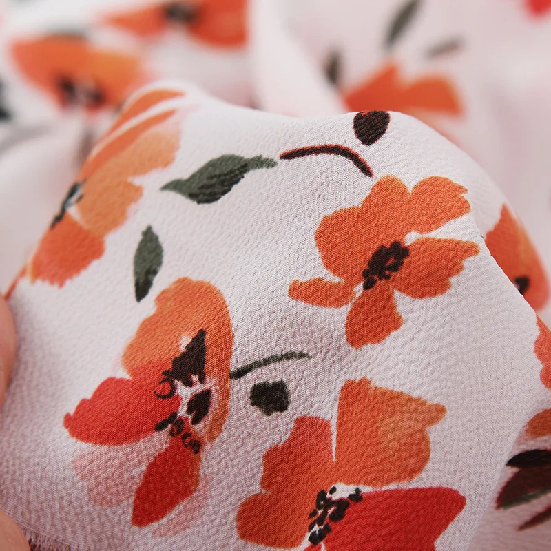 

Bubble chiffon printing chiffon fabric for spring and summer women's dresses skirt